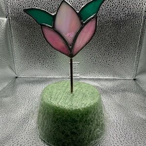 Stained Glass Tulip Art Piece/ Plant Stick